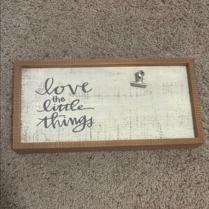 Wooden Sign with Clip and Inspirational Quote